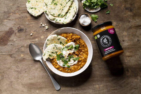 Linsen Dal mit High-Protein Bärlauch Naan - Löwenanteil