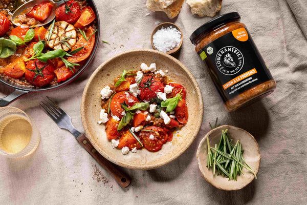 Mediterran gegrillte Tomaten mit Feta - Löwenanteil