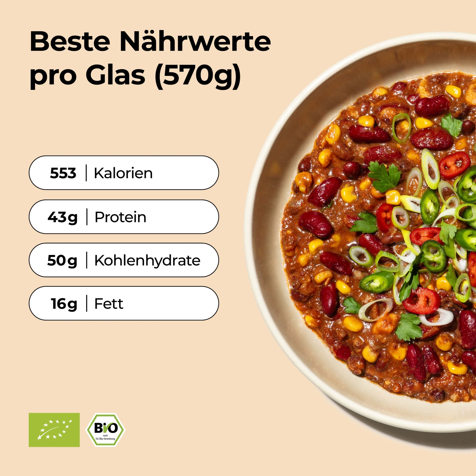 Chipotle Chili von Löwenanteil mit 43g Protein – Beste Nährwerte im Glas