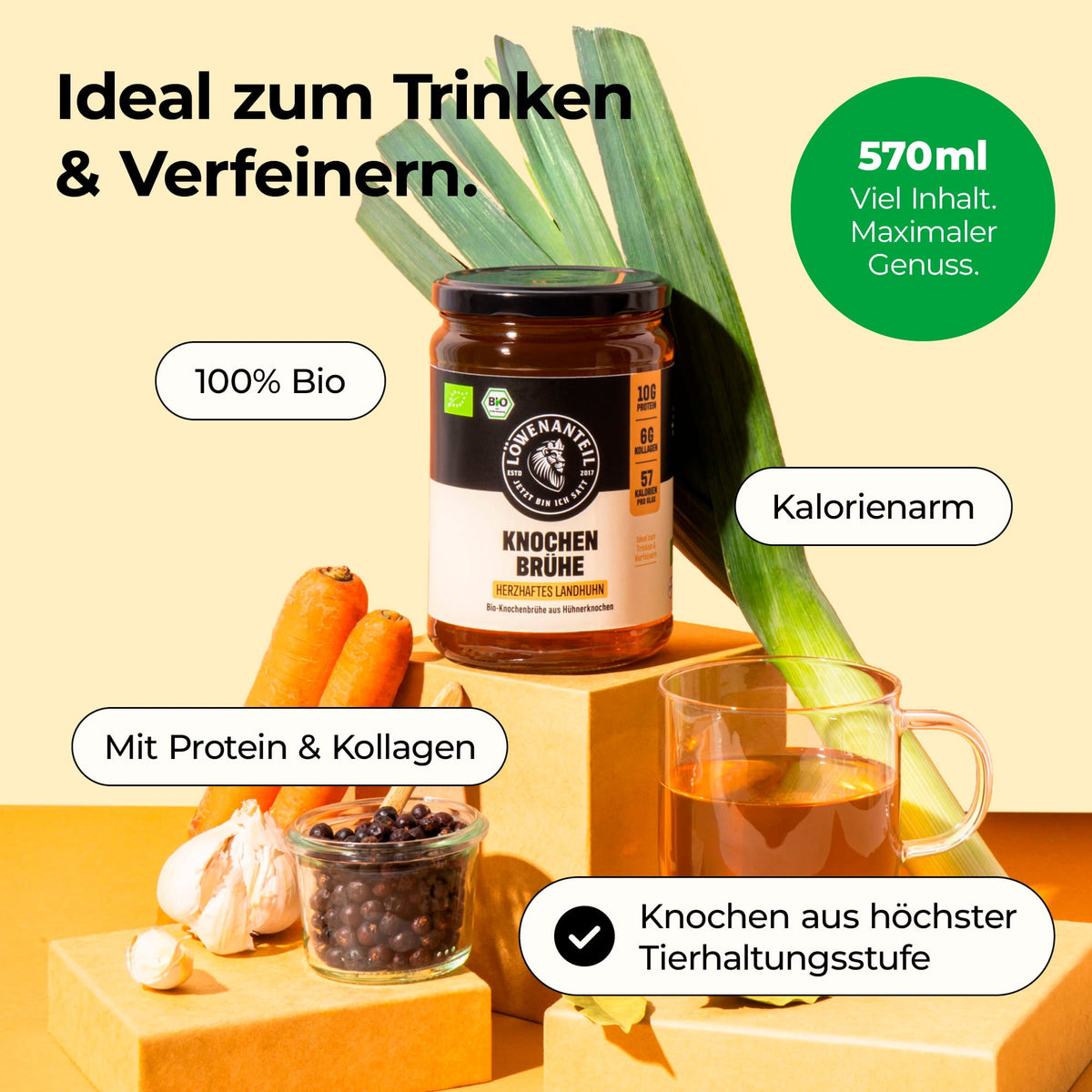 Knochenbrühe Herzhaftes Landhuhn - Löwenanteil